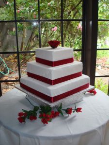 bolo de casamento quadrado